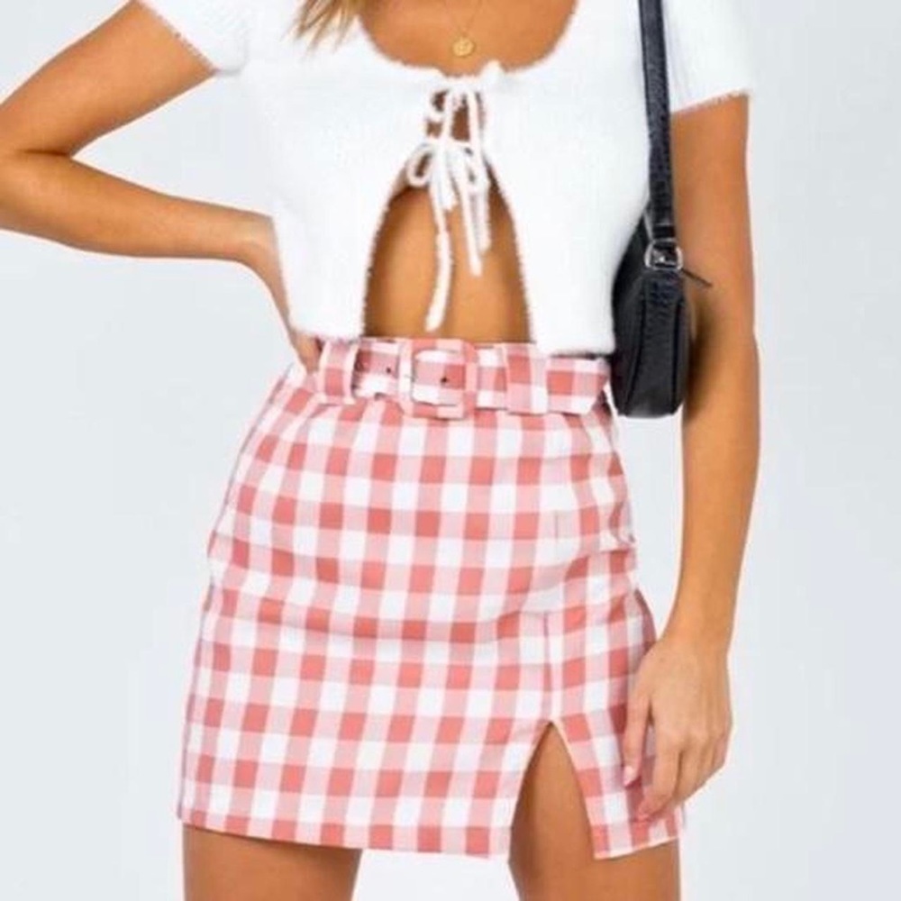 Princess Polly Plaid Mini Skirt With Belt